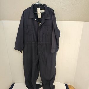 Vintage Lion Apparel Navy Coverall Made In USA Size XXLS Work Wear Mechanic W497